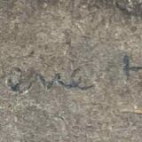 Pastel painting, circa 1930 monogram "Village Street"