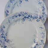 8 flat earthenware plates Creil and Montereau late nineteenth diam 23 cm