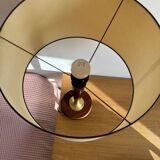 Lampe de table vintage en bois et laiton