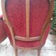 Lot 2 fauteuil voltaire médaillon bergère rouge bois sculpture