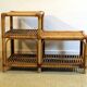 Two-tier rattan low cabinet