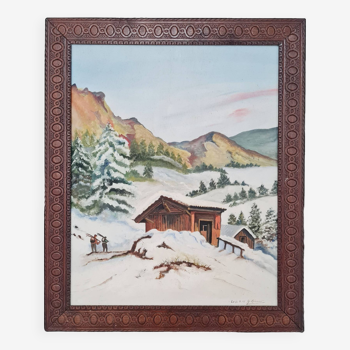 Old 50s chalet painting