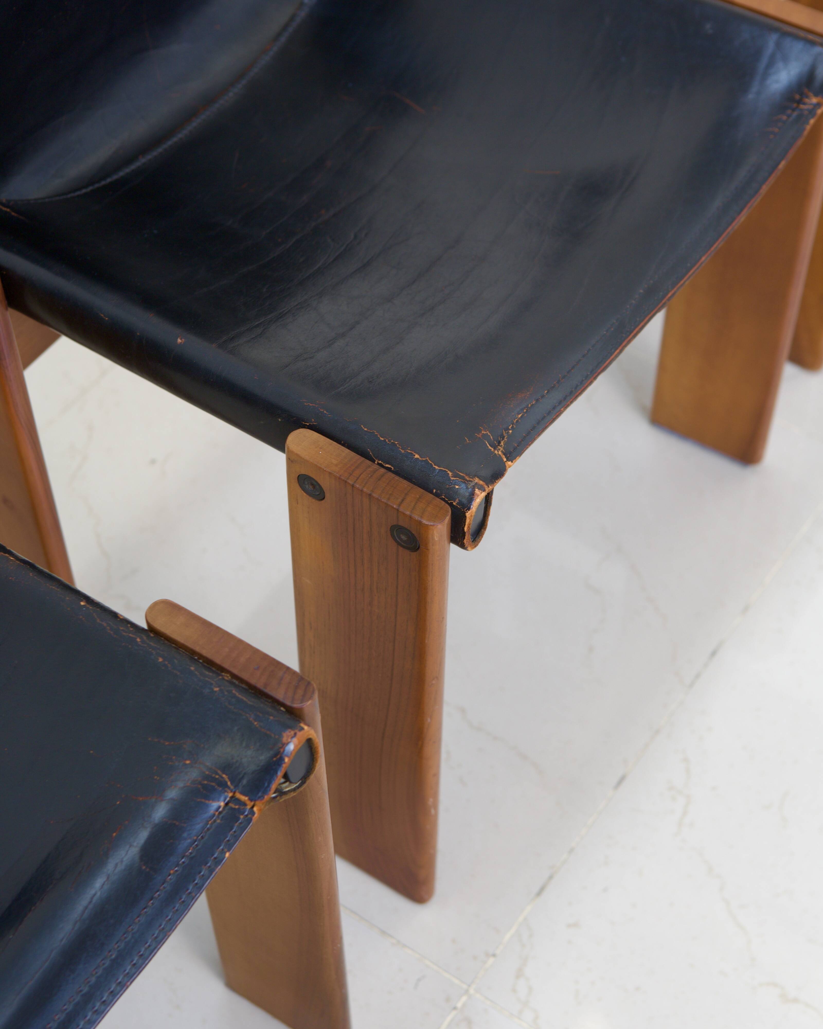 Set of 6 "Monk" Chairs by Afra & Tobia Scarpa for Molteni 70's