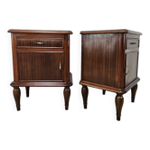 Paire de tables de chevet Art Déco des années 1950 avec plateau miroir.