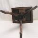 Piano stool bench old wooden tripod foot mustard velvet top