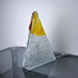 “Pyramid” lamp by Mazzega, orange frosted Murano glass, Italy, 1970