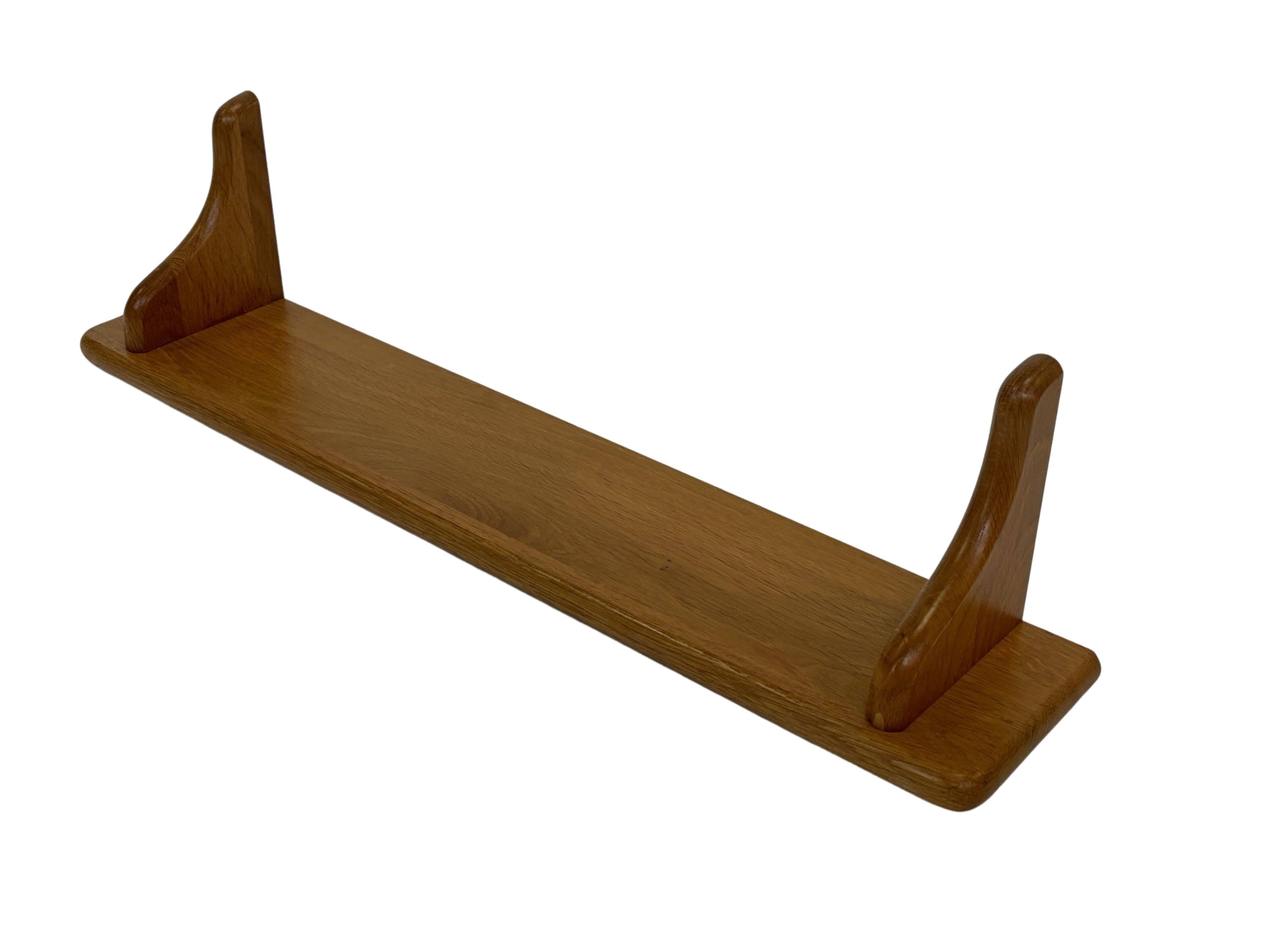 Vintage oak wall rack book shelf 1970s wood minimalist design