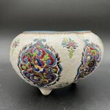 Late 19th century glazed earthenware planter, Longwy enamel style - 648003