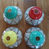 4 Art Deco glass pendant lights