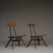 Chaises longues Pirkka par Ilmari Tapiovaara pour Laukaan Puu. Lot de 2
