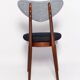 Heart-shaped chair in light and dark blue denim, mid-century style, Europe, 1960s.