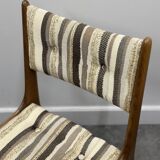 Set of 4 Teak Danish Dining Chairs with Original Fabric, 1970s