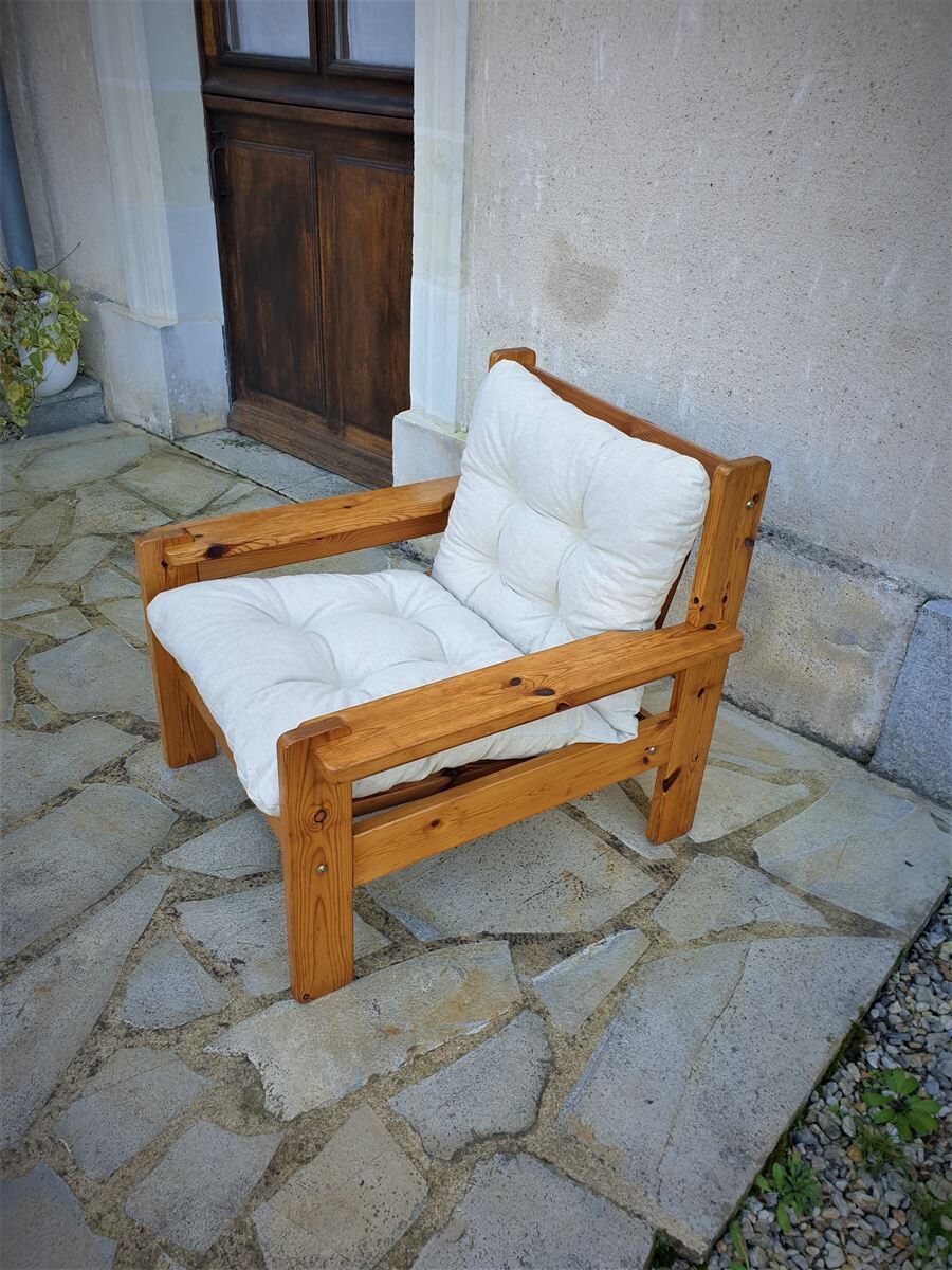 Vintage brutalist Scandinavian armchair