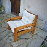 Vintage brutalist Scandinavian armchair