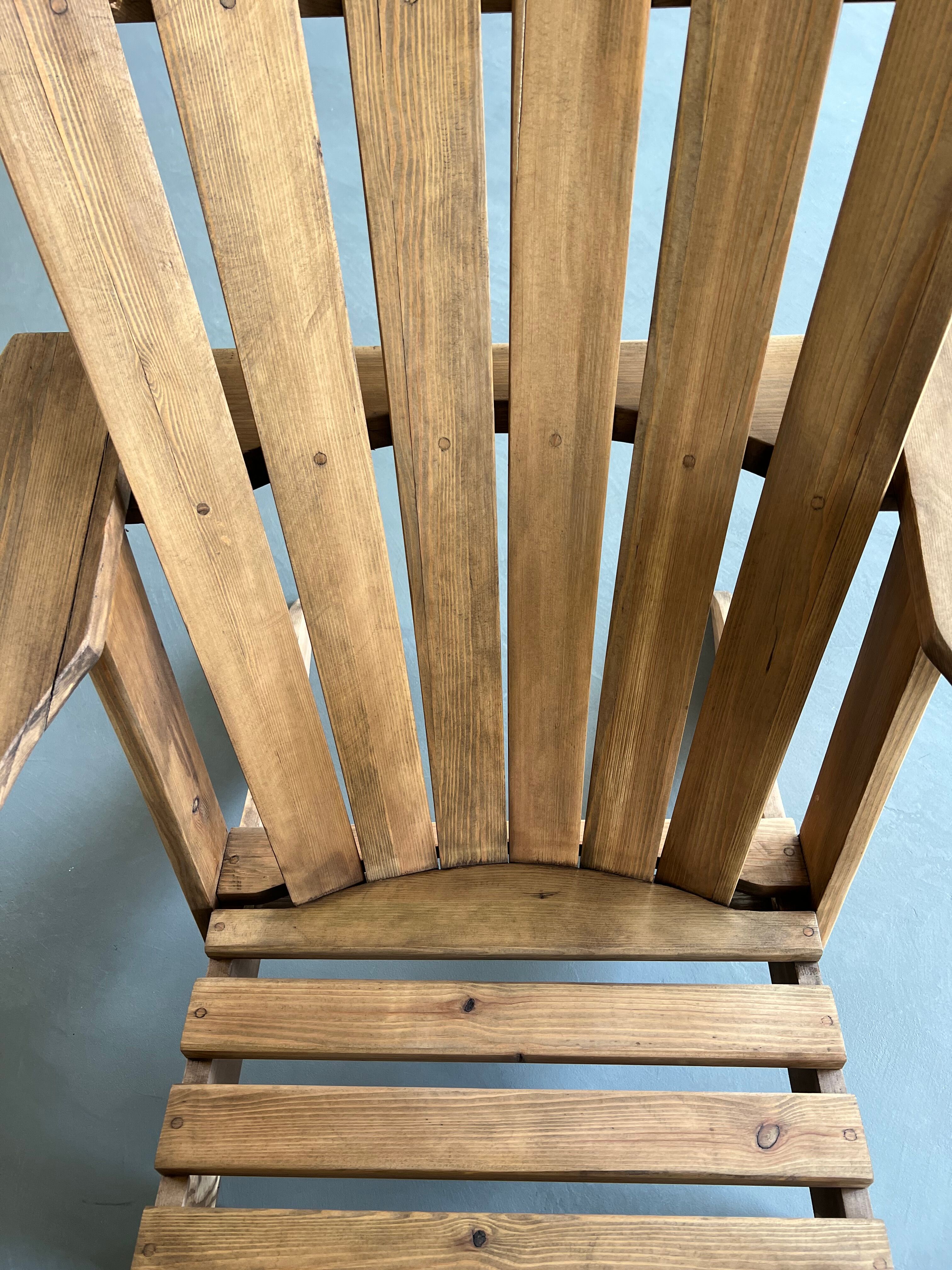 2000s pine Adirondack armchair