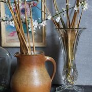 Art-Deco high foot vase in molded crystal early twentieth century
