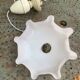 Chandelier, pink opaline suspension and white interior, complete antique