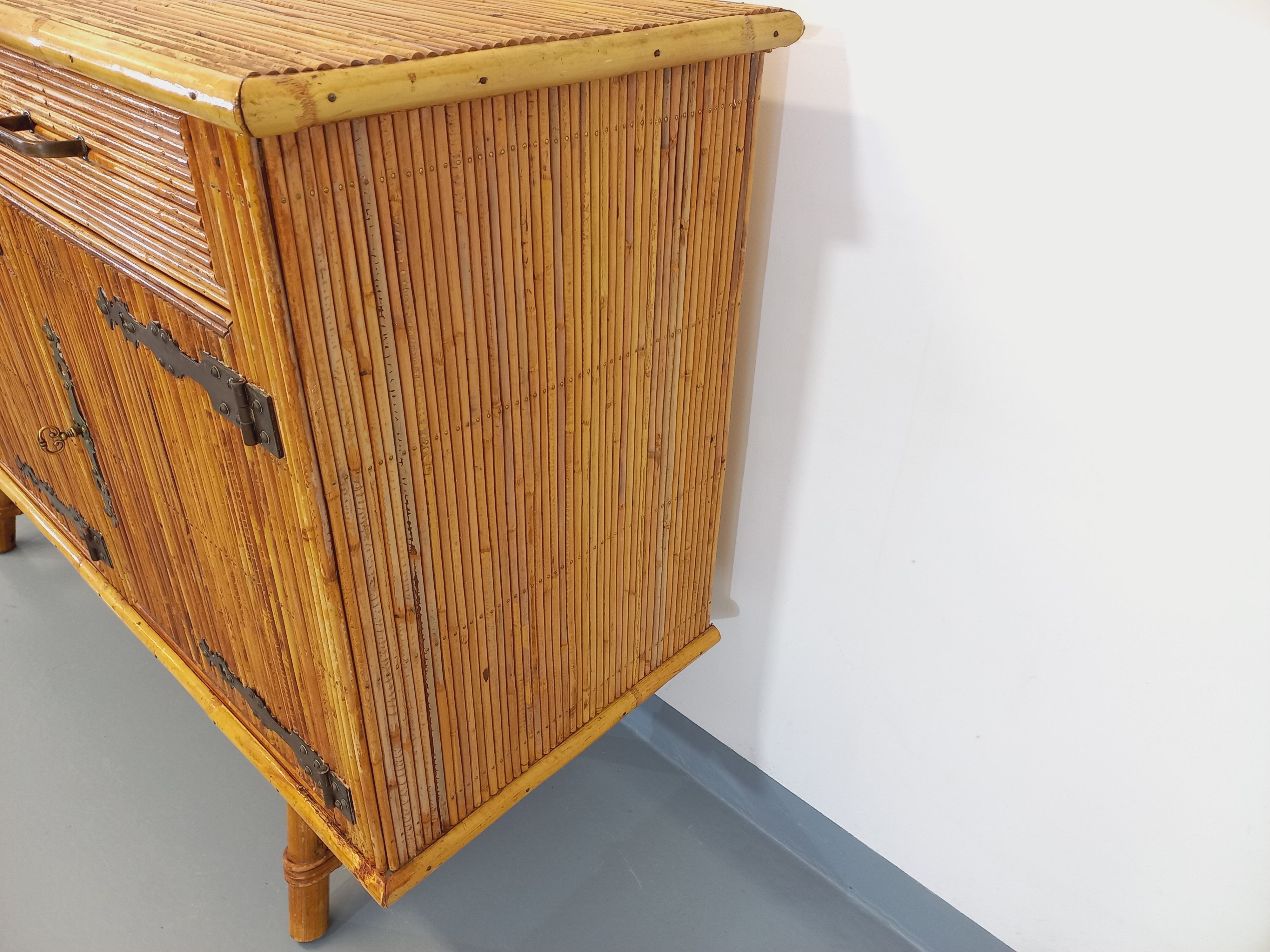 Vintage rattan sideboard from the 50/60s
