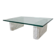 Table basse en marbre de carrare et verre