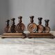 Brutalist turned wood candlestick holders – vintage 50s-60s