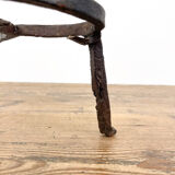 Antique wrought iron fire place pan trivet 18th century