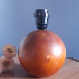 Ball / round solid wood lamp base - 70s