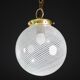 Lustre italien du milieu du siècle avec globe en verre optique en spirale et bras restauré.