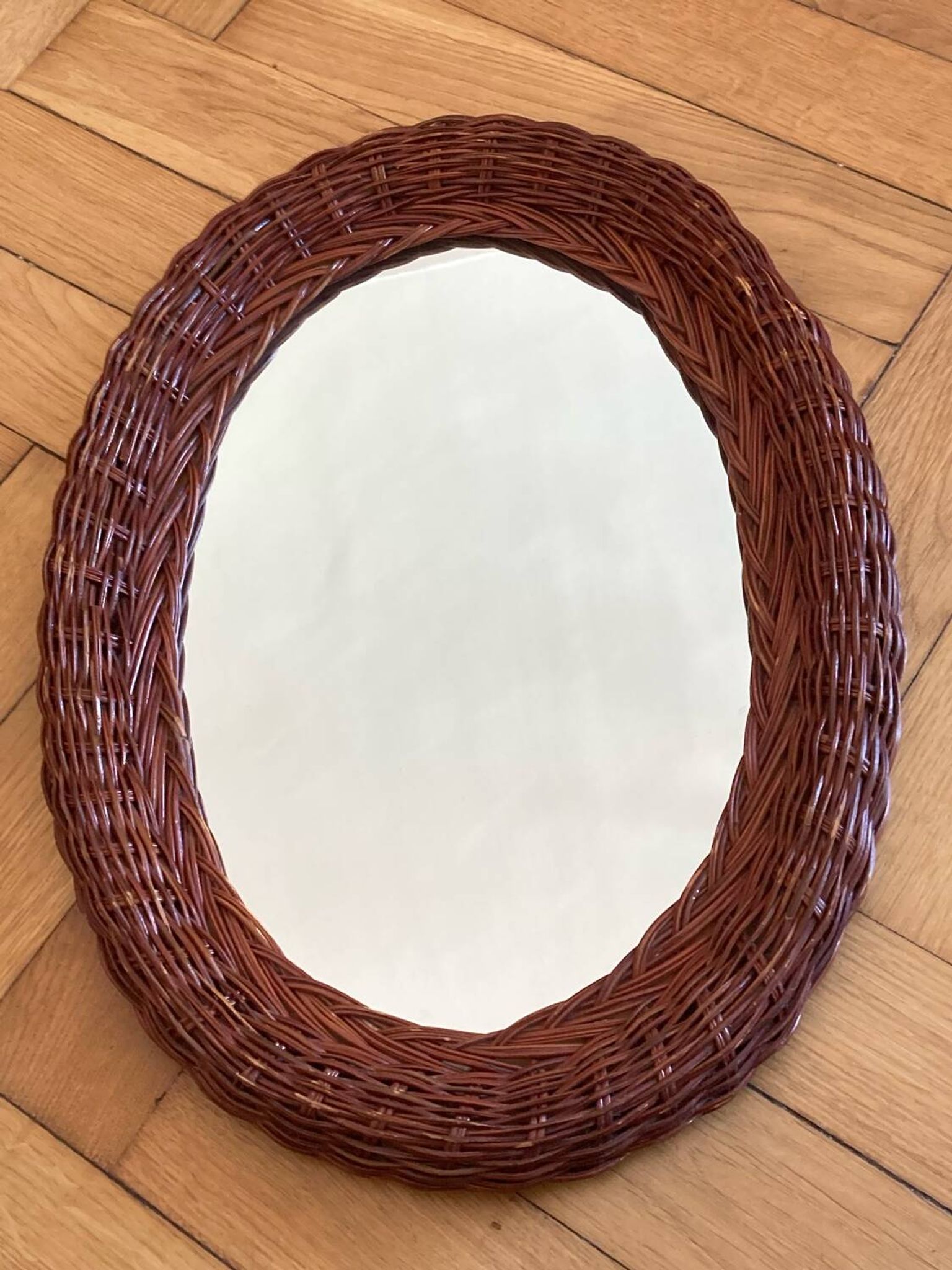 Miroir osier rotin ovale
