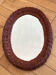 Oval wicker rattan mirror