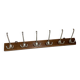 Wooden school coat rack with six double hooks