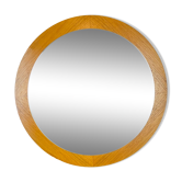 Miroir scandinave rond teck 47 cm années 60