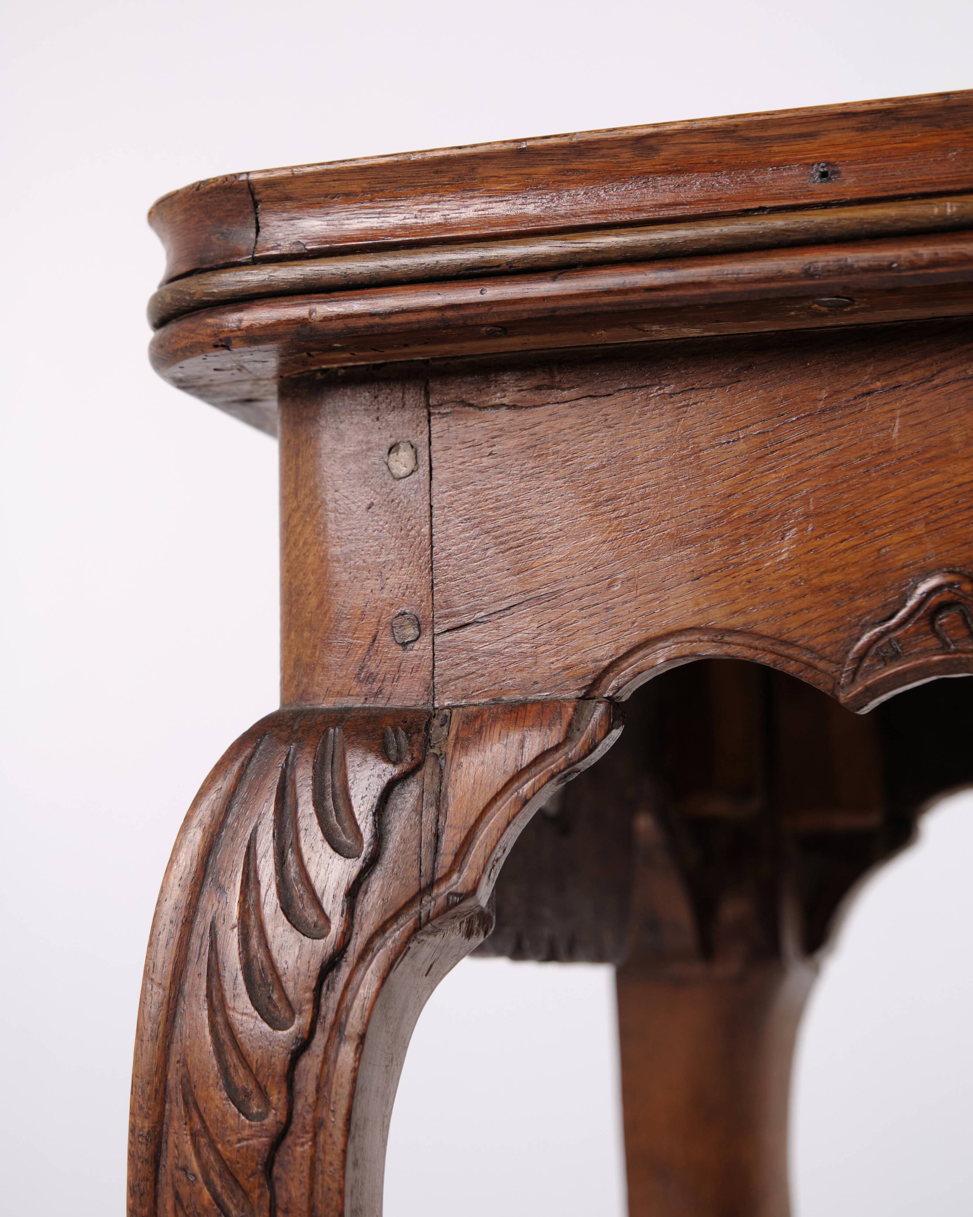 Antique tile table - Patinated oak - Rococo style - Dutch tiles - 1780