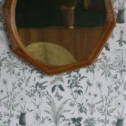 Octagon Shape Framed Pencil Reed Wall Mirror