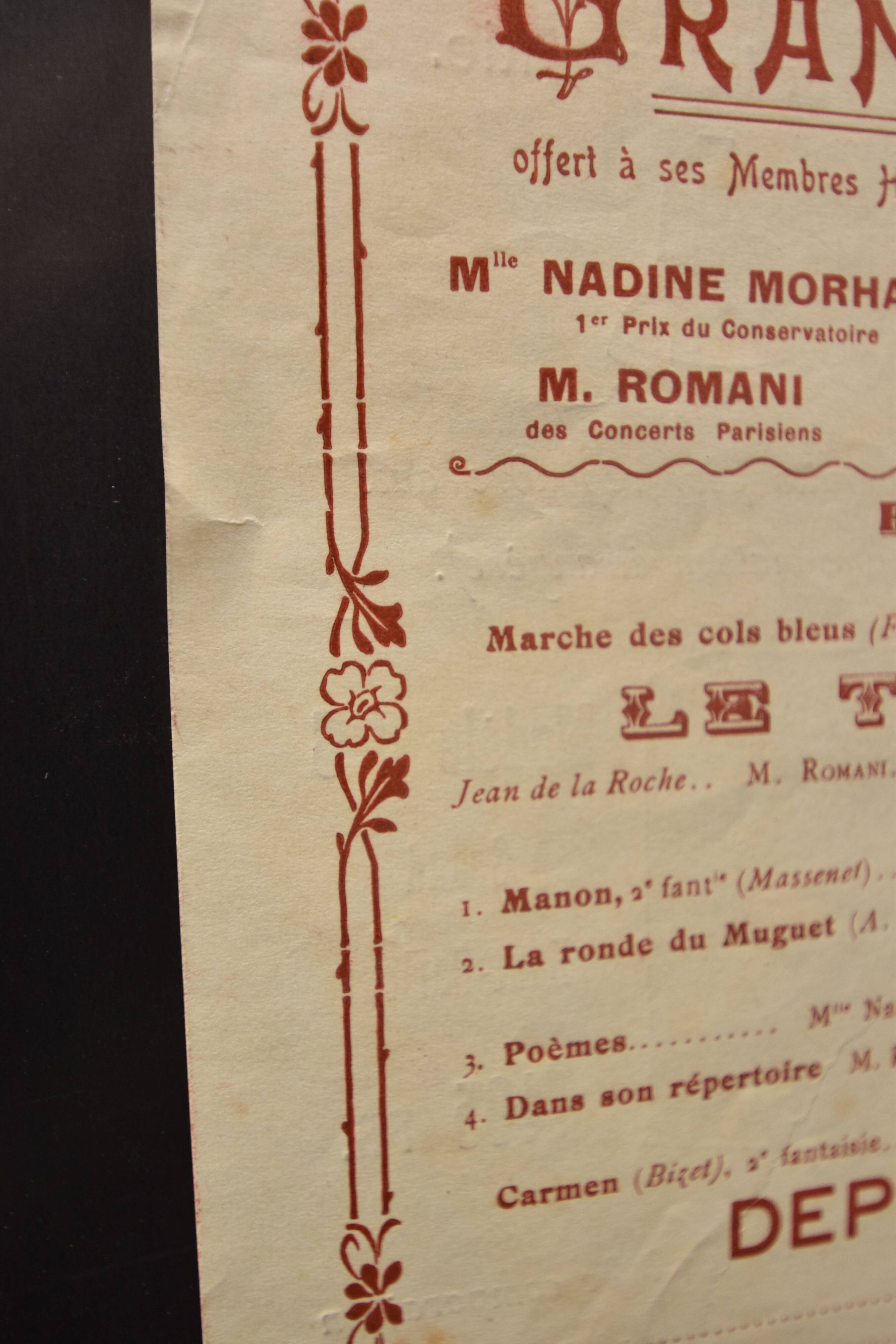 Poster "Grand Concert" - City of Saint-Macaire - 1934