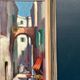 Original Swedish Oil on Canvas – “In the Street” by Unknown Artist – Vintage & Framed