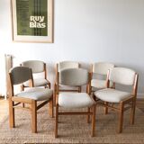 Chaises en orme maison Regain restaurées