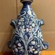 blue and white glazed earthenware vase circa 1900