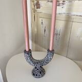 Candelabra candlestick candlestick 2 candles in fat lava style ceramic
