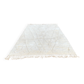 Grand tapis Beni Ouarain écru à motif losanges ton sur ton – 300 x 200 cm