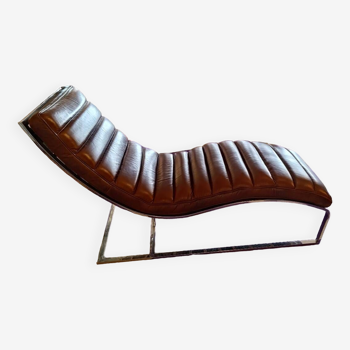 Chaise longue cuir vintage