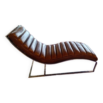 Chaise longue cuir vintage