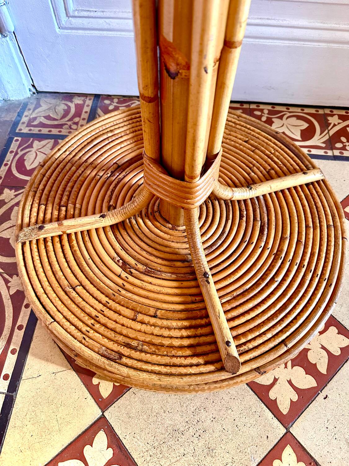Vintage Rattan Parrot Coat Rack