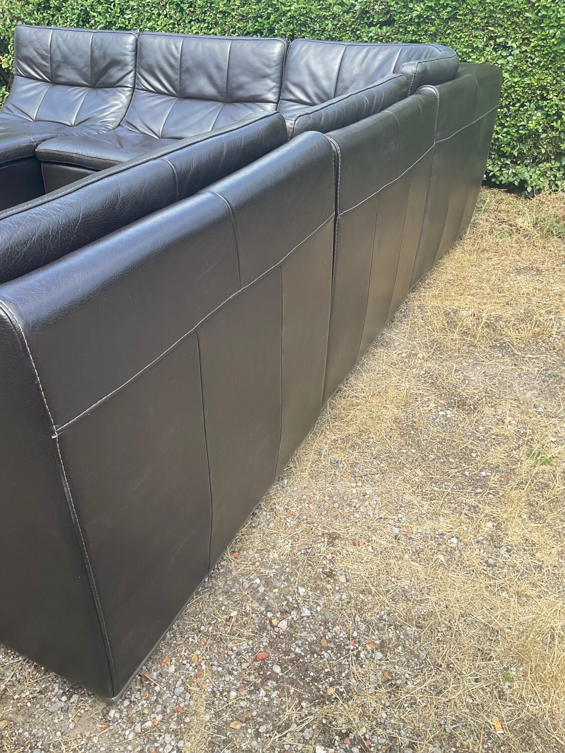 Incanto Italy modular corner sofa in brown leather