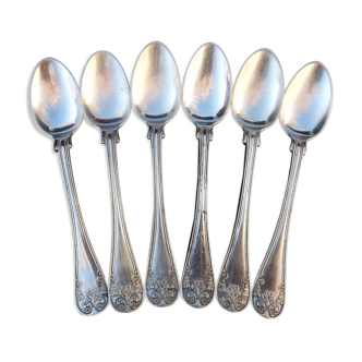 Série de 6 cuillères à moka en métal argenté