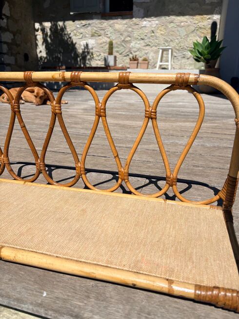 Vintage rattan shelf pair "Celestine"