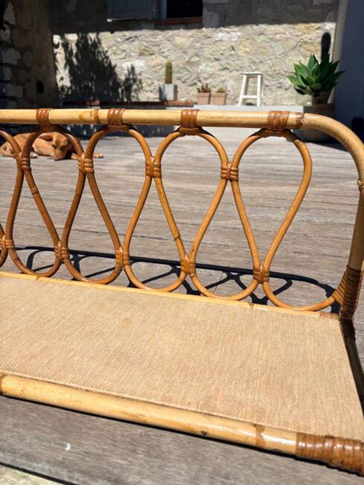 Vintage rattan shelf pair "Celestine"