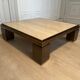 XXL copper brass and travertine square coffee table, Belgo Chrom