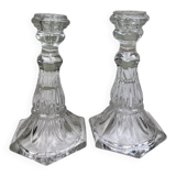 Pair of glass candlesticks