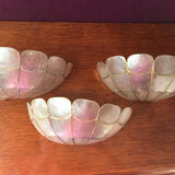 Three mother-of-pearl sconces