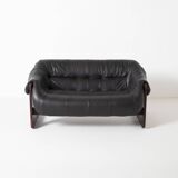Percival Lafer loveseat Mp-97 in leather, Brazil, 1970s